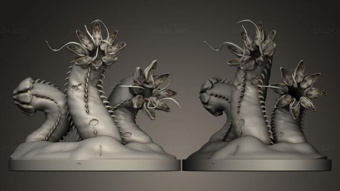 Статуэтки герои, монстры и демоны (Песчаный червь смерти, STKM_0072) 3D модель для ЧПУ станка